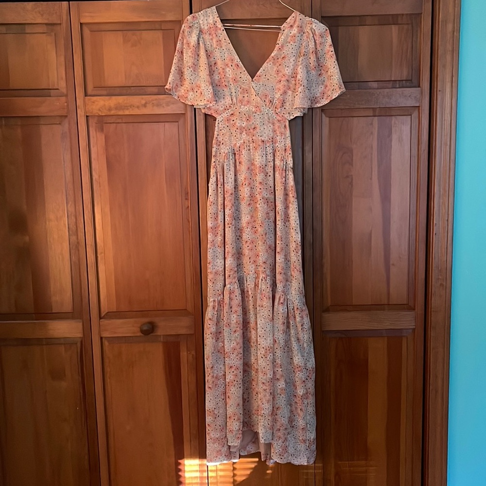 Astr Floral Cutout Maxi Dress